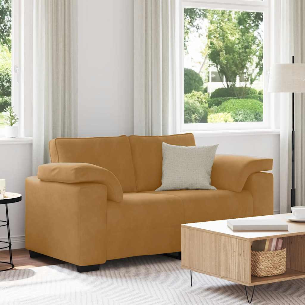 vidaXL Zweisitzer-Sofa Braun 160x77x82 cm Samt
