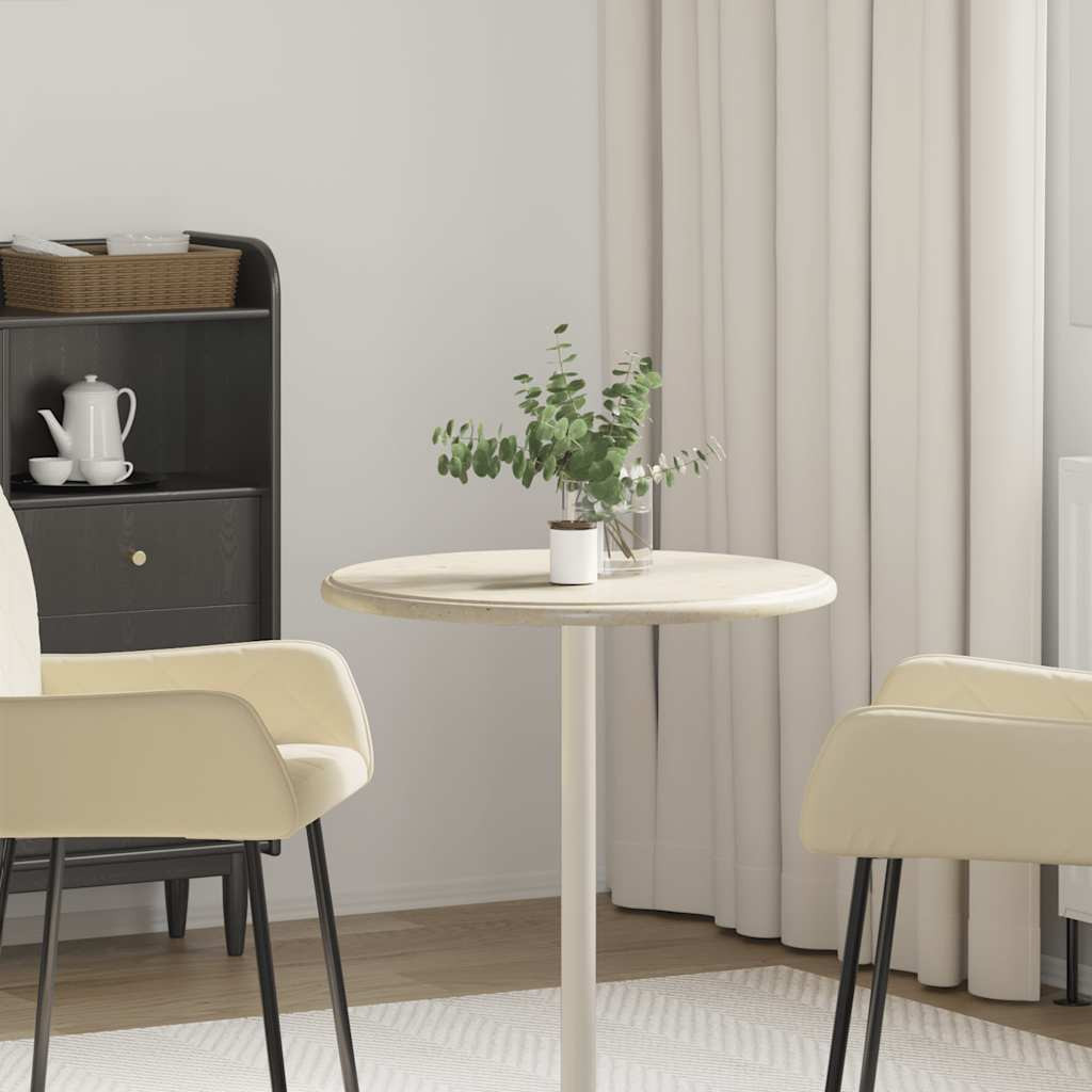 vidaXL Tischplatte Creme Ø60x2,5 cm Marmor
