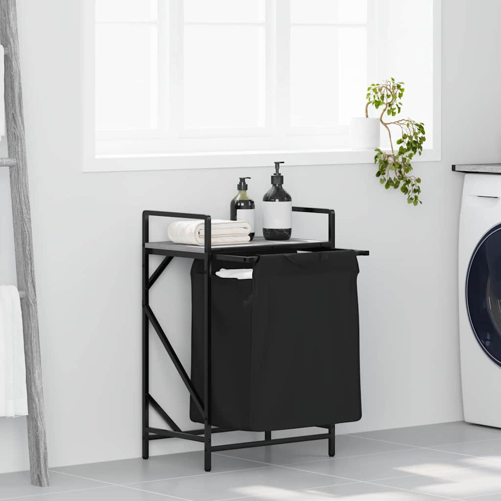 vidaXL Wäschekorb 1 Fach mit Ablage Grau Sonoma