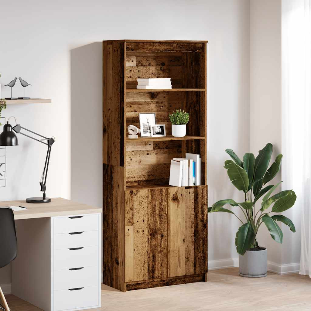 vidaXL Highboard Altholz-Optik 70x35x180 cm Holzwerkstoff