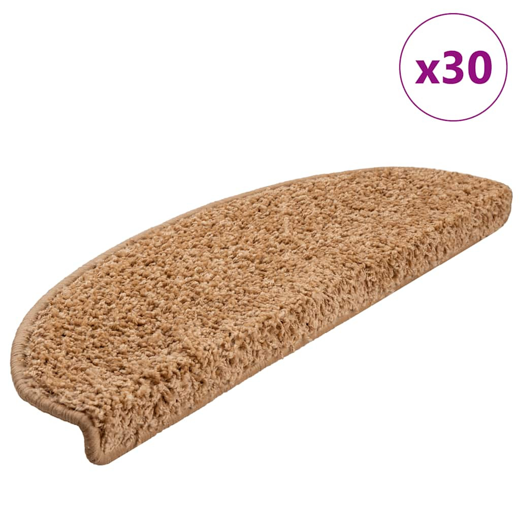vidaXL Stufenmatten 30 Stk. 65x21x4 cm Beige Halbrund Groß