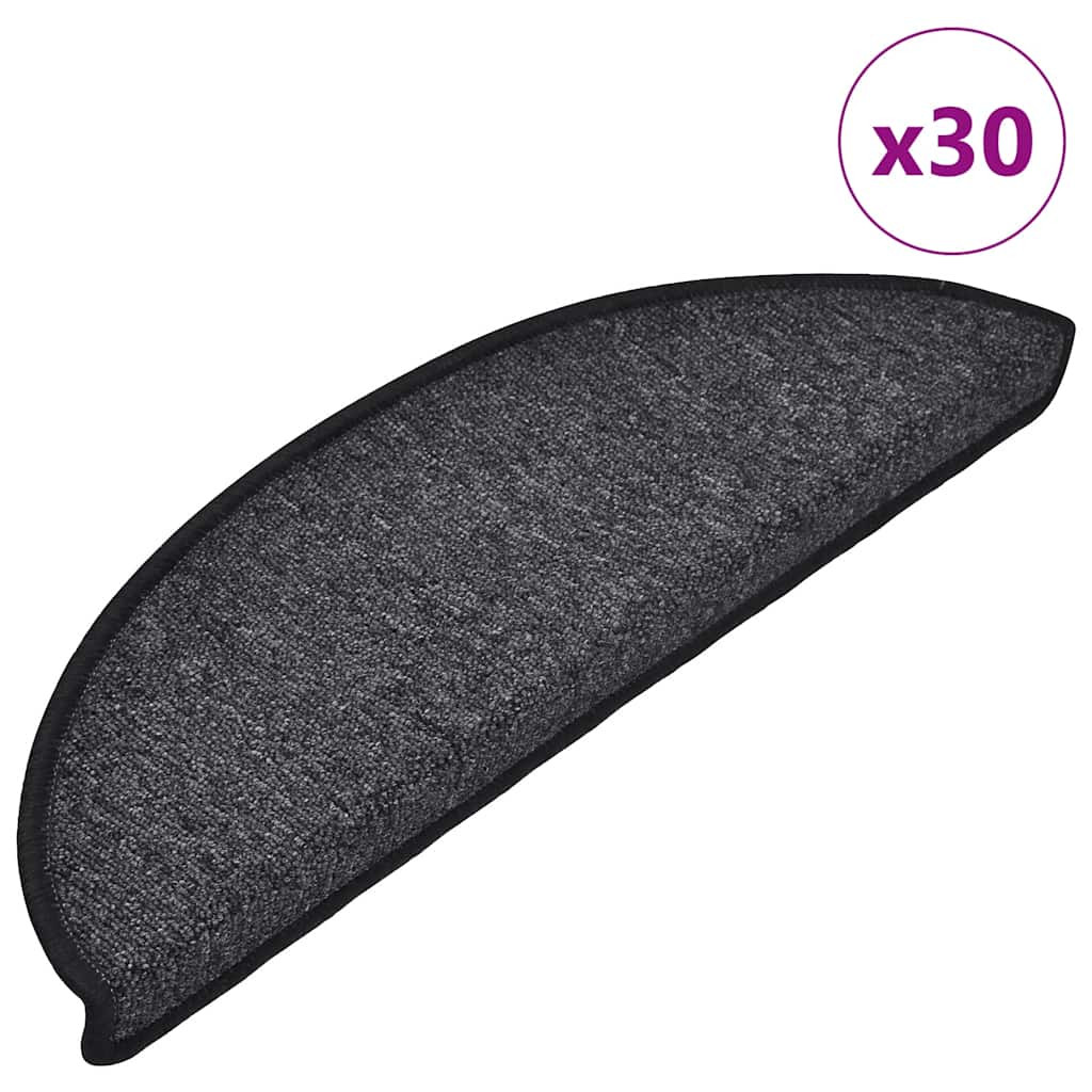 vidaXL Stufenmatten 30 Stk. 56x17x3 cm Anthrazit Halbrund
