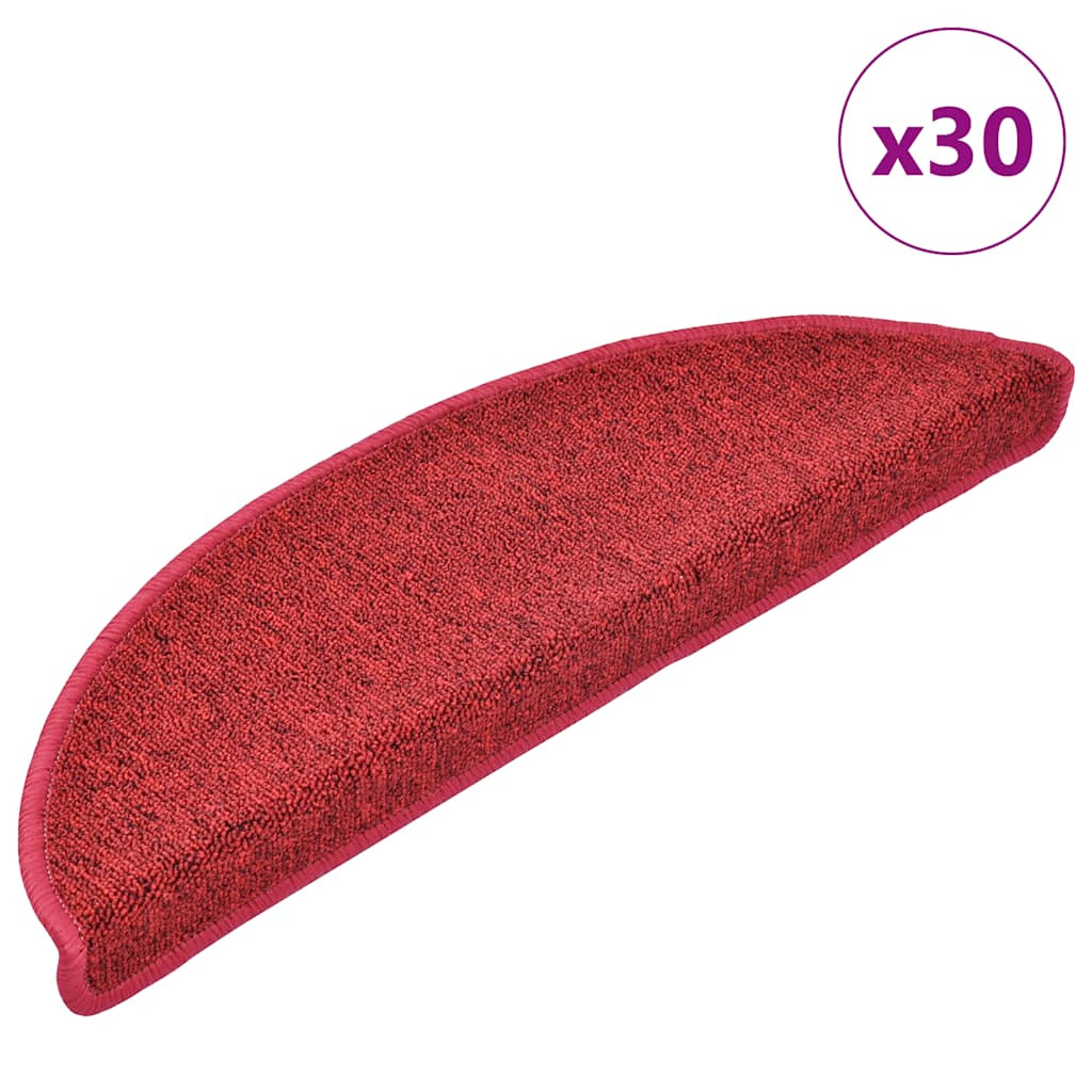vidaXL Stufenmatten 30 Stk. 56x17x3 cm Rot Halbrund