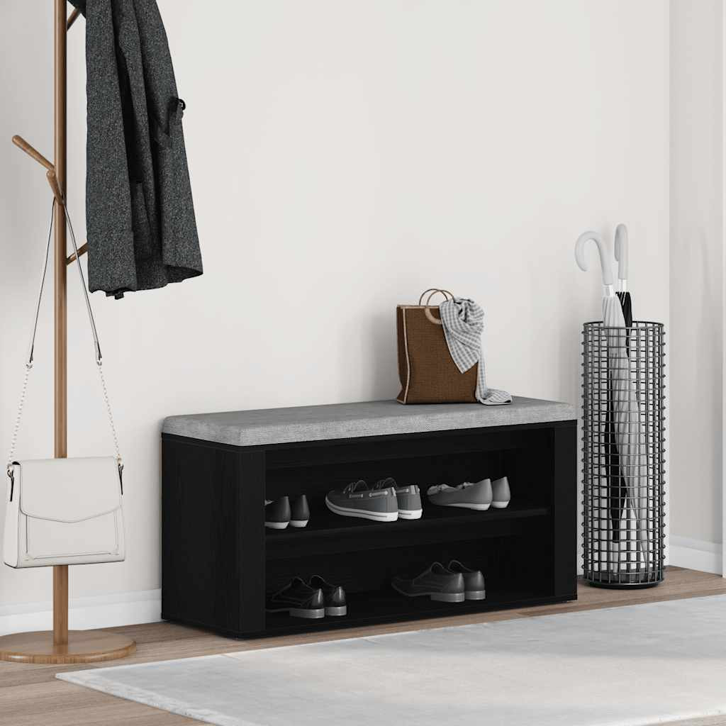 vidaXL Schuhbank Schwarze Eiche 100 x 35 x 45 cm Holzwerkstoff