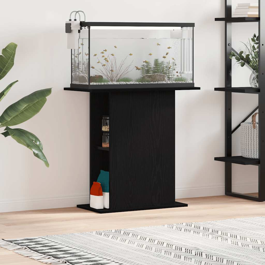 vidaXL Aquariumständer Schwarze Eiche 75 x 36 x 72,5 cm Holzwerkstoff