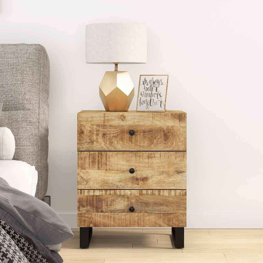 vidaXL Nachttisch 50x33x62 cm Massivholz Mango & Holzwerkstoff