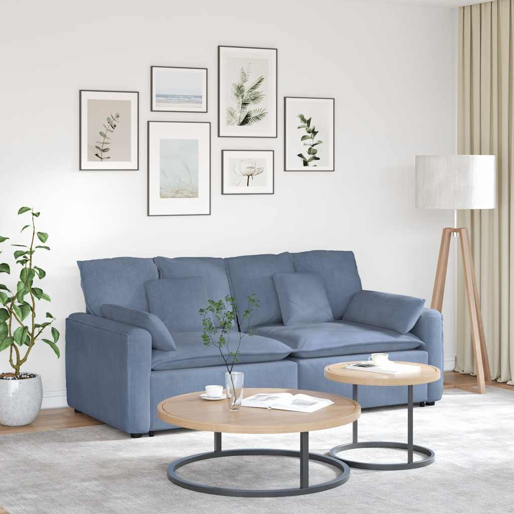 vidaXL Modulares Sofa mit Kissen Blau