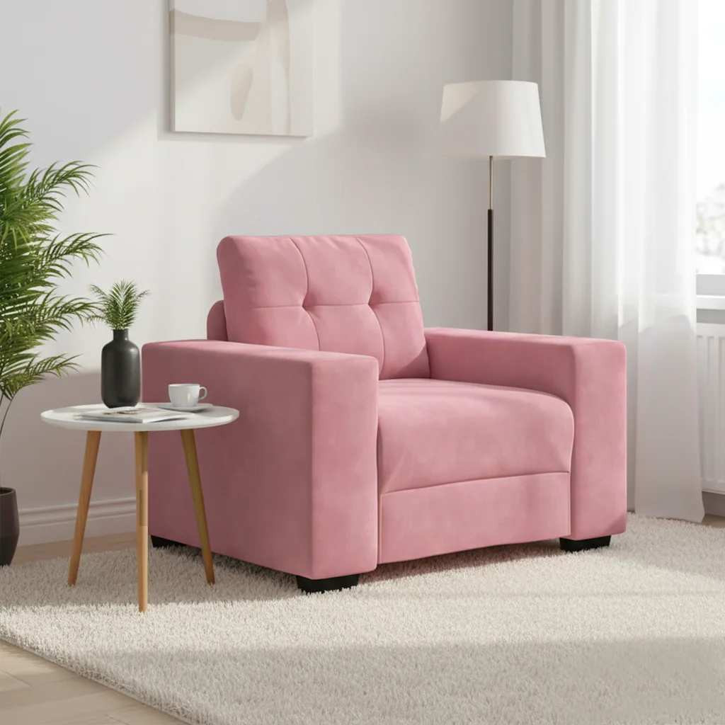 vidaXL Sessel Rosa 100x78x80 cm Samt