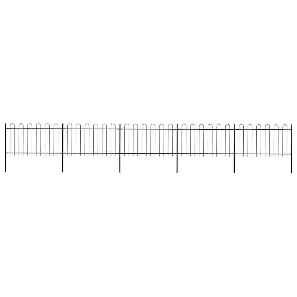 vidaXL Gartenzaun mit Rundbogen Stahl 838 x 100 cm Schwarz