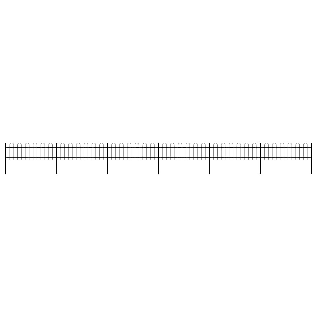 vidaXL Gartenzaun mit Rundbogen Stahl 1005 x 60 cm Schwarz