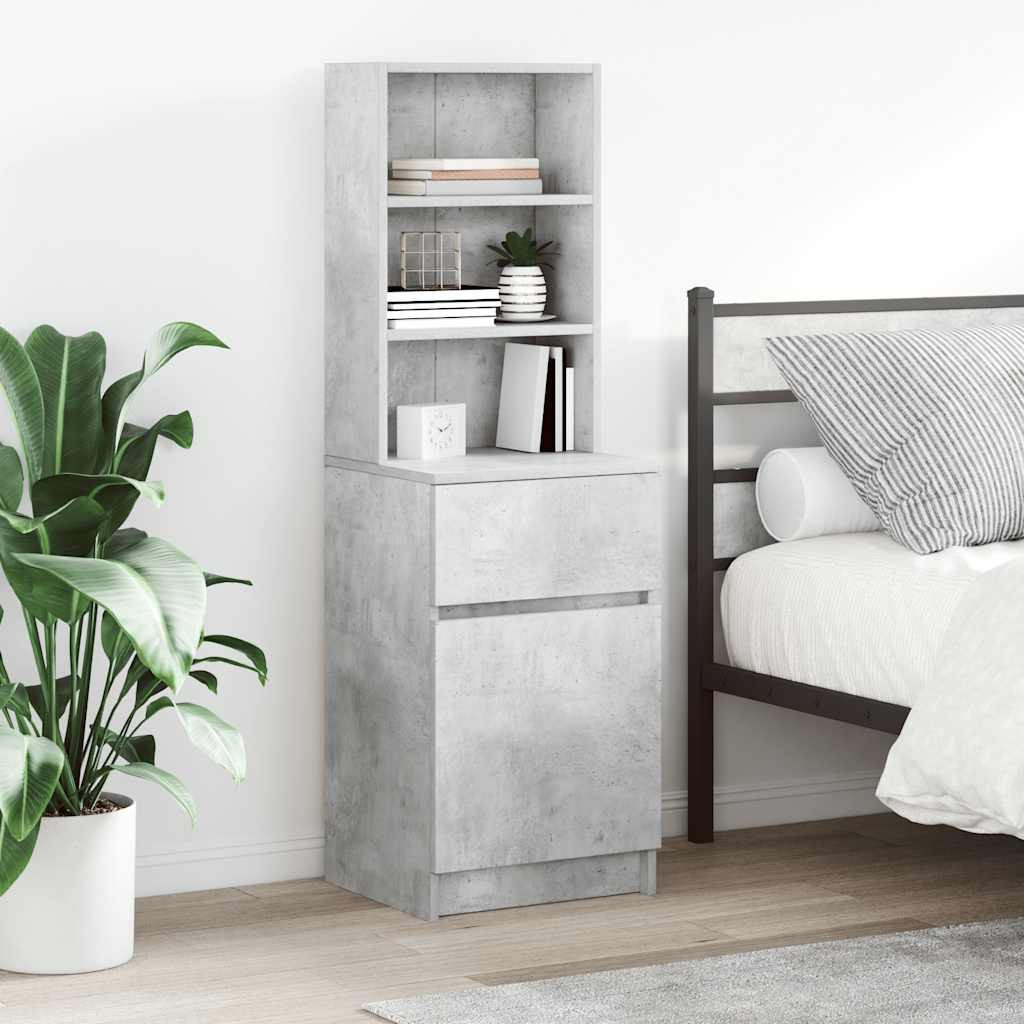 vidaXL Nachttisch Betongrau 39x35x125 cm Holzwerkstoff