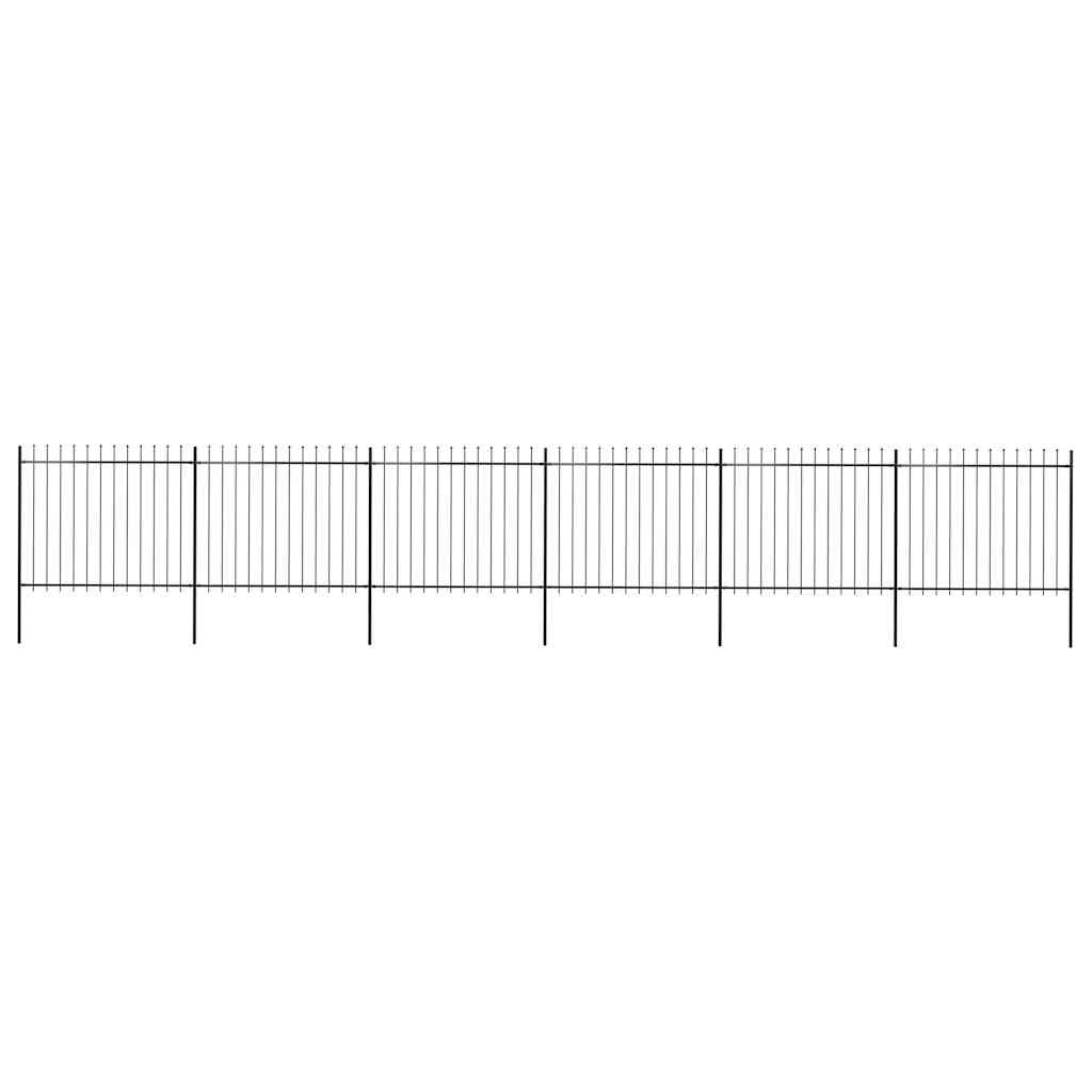 vidaXL Gartenzaun mit Speerspitze Stahl 1005 x 150 cm Schwarz