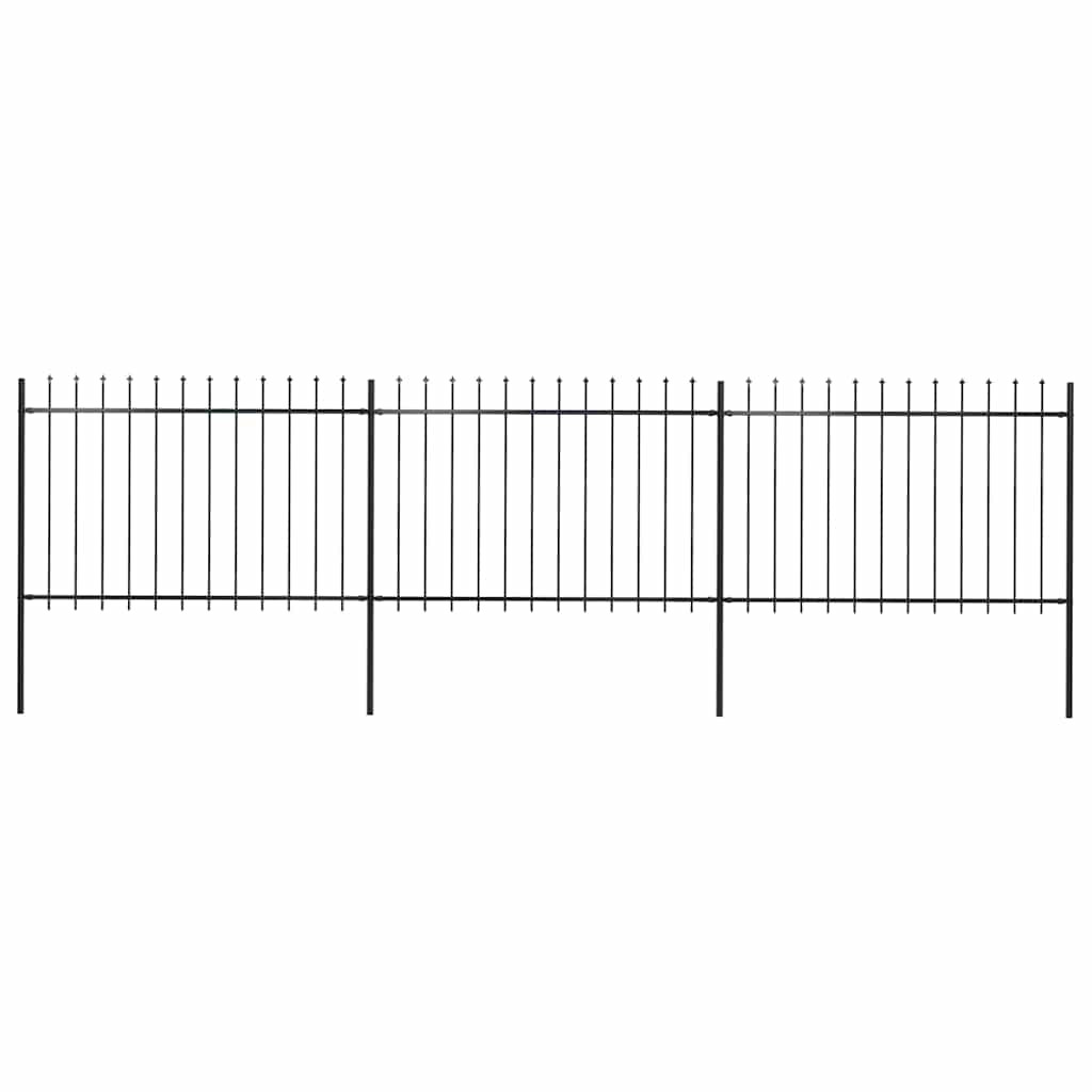 vidaXL Gartenzaun mit Speerspitze Stahl 504 x 120 cm Schwarz