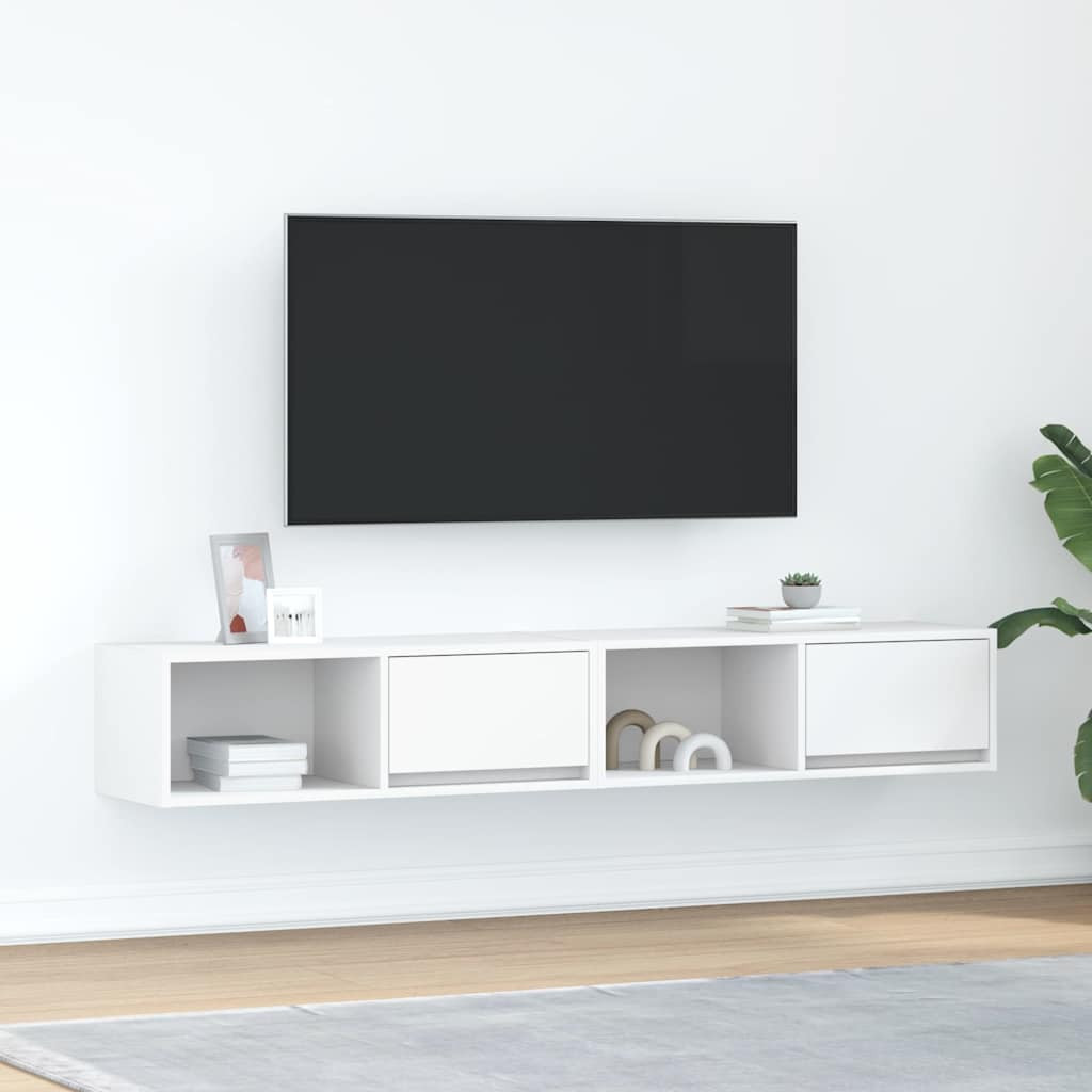 vidaXL TV-Schränke 2 Stk. Weiß 80x31x25,5 cm Holzwerkstoff