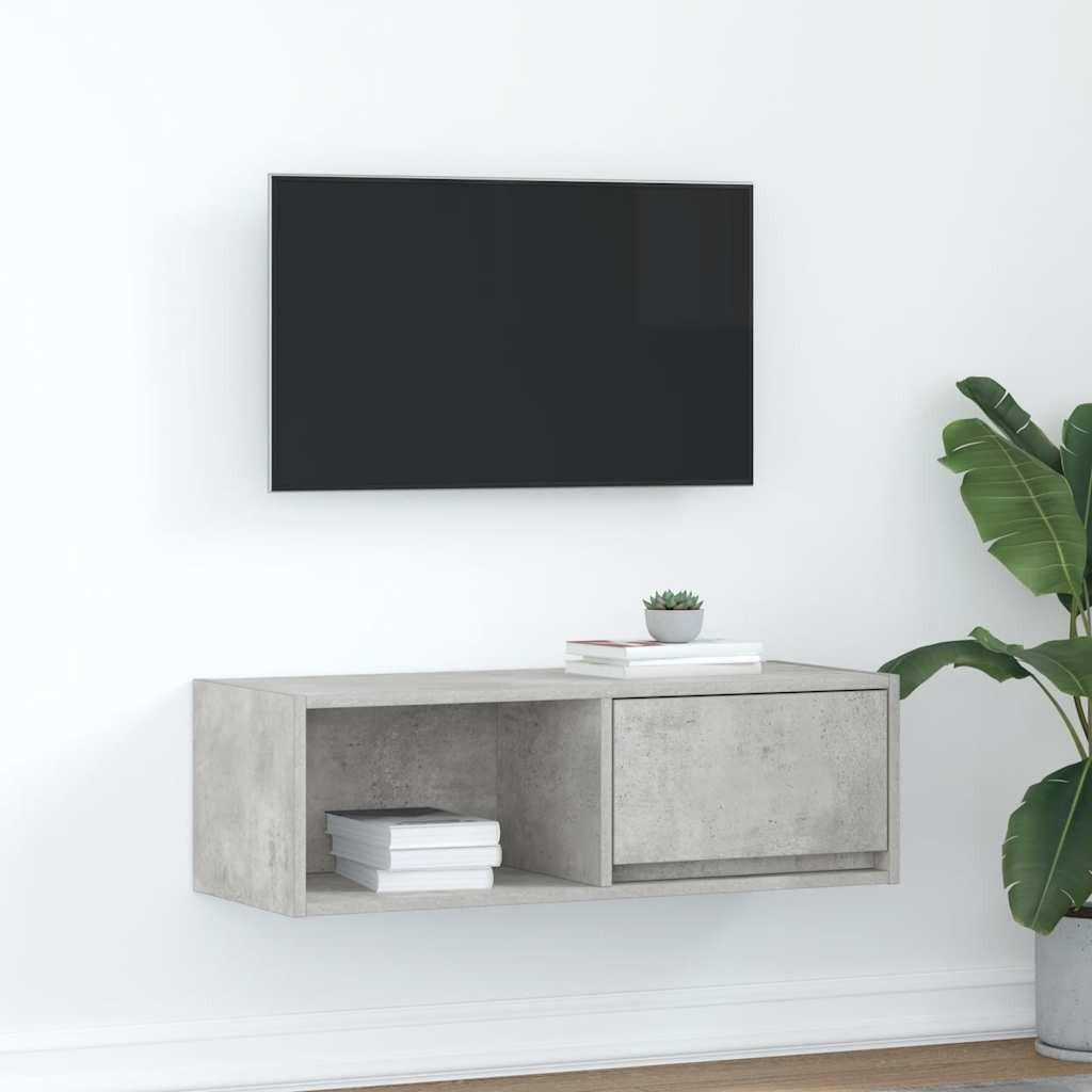 vidaXL TV-Schrank Betongrau 80x31x25,5 cm Holzwerkstoff
