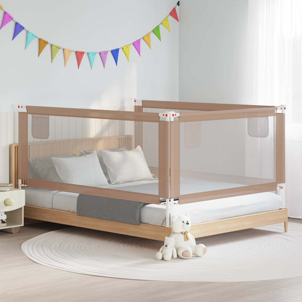 vidaXL Kleinkind-Bettschutzgitter Taupe 200x25 cm Stoff