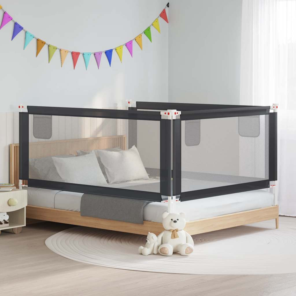 vidaXL Kleinkind-Bettschutzgitter Dunkelgrau 190x25 cm Stoff
