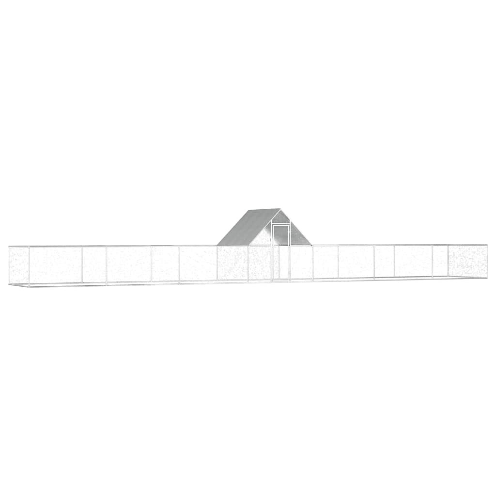vidaXL Hühnerstall 14x2x2 m Verzinkter Stahl