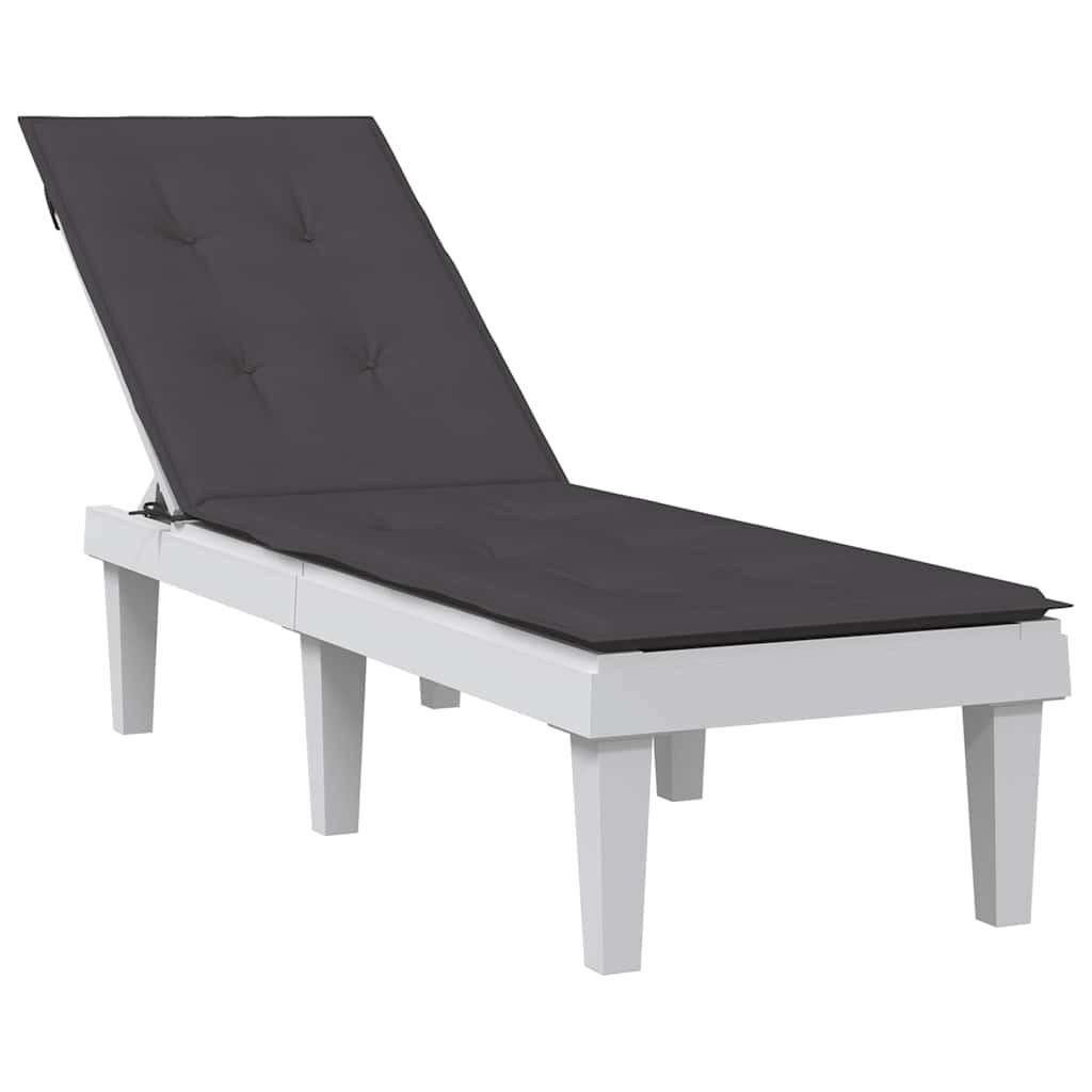 vidaXL Liegestuhl-Auflage Melange Anthrazit (75+105) x 50 x 4 cm Stoff