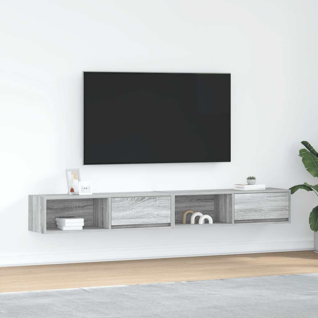 vidaXL TV-Schränke 2 Stk. Grau Sonoma 100x31x25,5 cm Holzwerkstoff