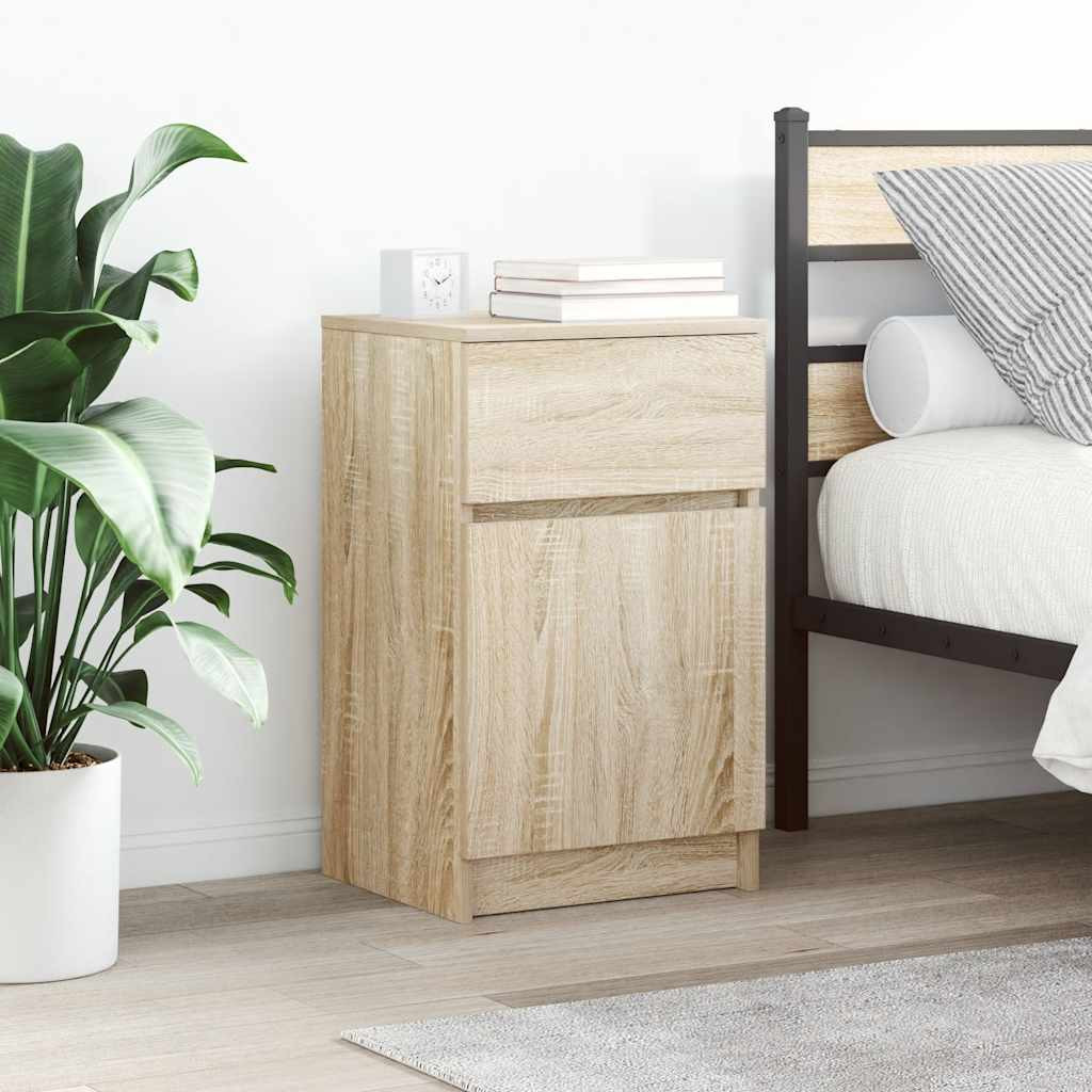 vidaXL Nachttische 2 Stk. Sonoma-Eiche 39x35x65 cm Holzwerkstoff