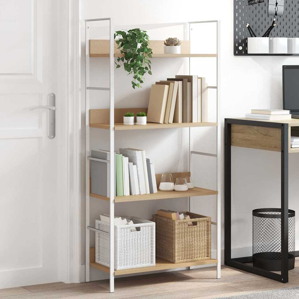 vidaXL Bücherregal 4 Regalböden Eiche 60×27,6×124,5 cm Holzwerkstoff