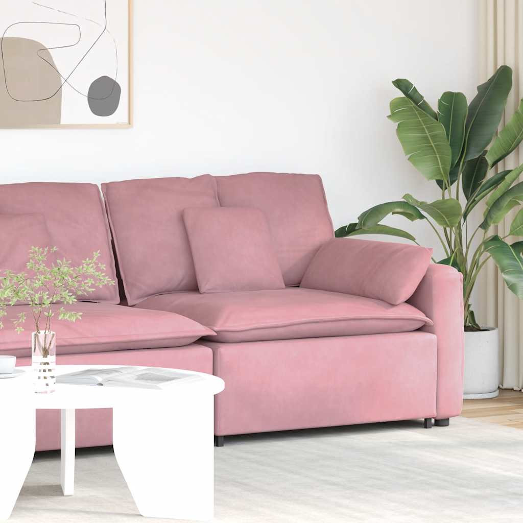 vidaXL Modulares Sofa Endmodul mit Armlehne Kissen Rosa 100 cm