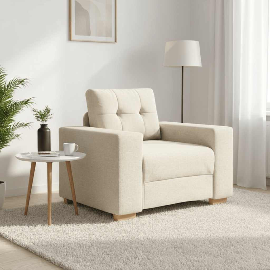vidaXL Sofa-Sessel Leinen 100x78x80 cm