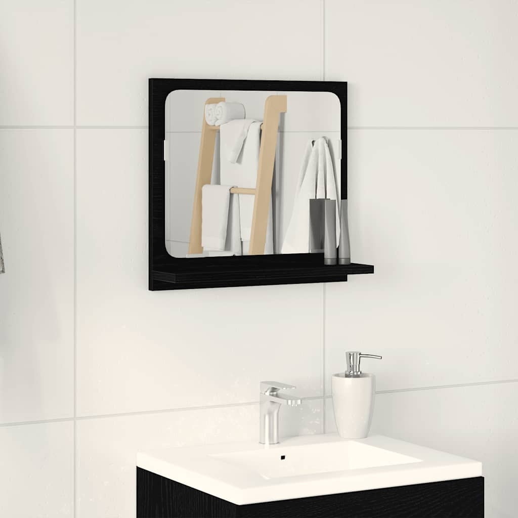 vidaXL Badspiegel Schwarz Eichen-Optik 40x10,5x37 cm Holzwerkstoff