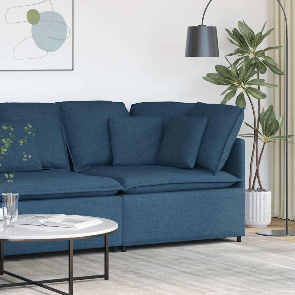 vidaXL Modulares Sofa Eckmodul mit Kissen Blau 100 cm