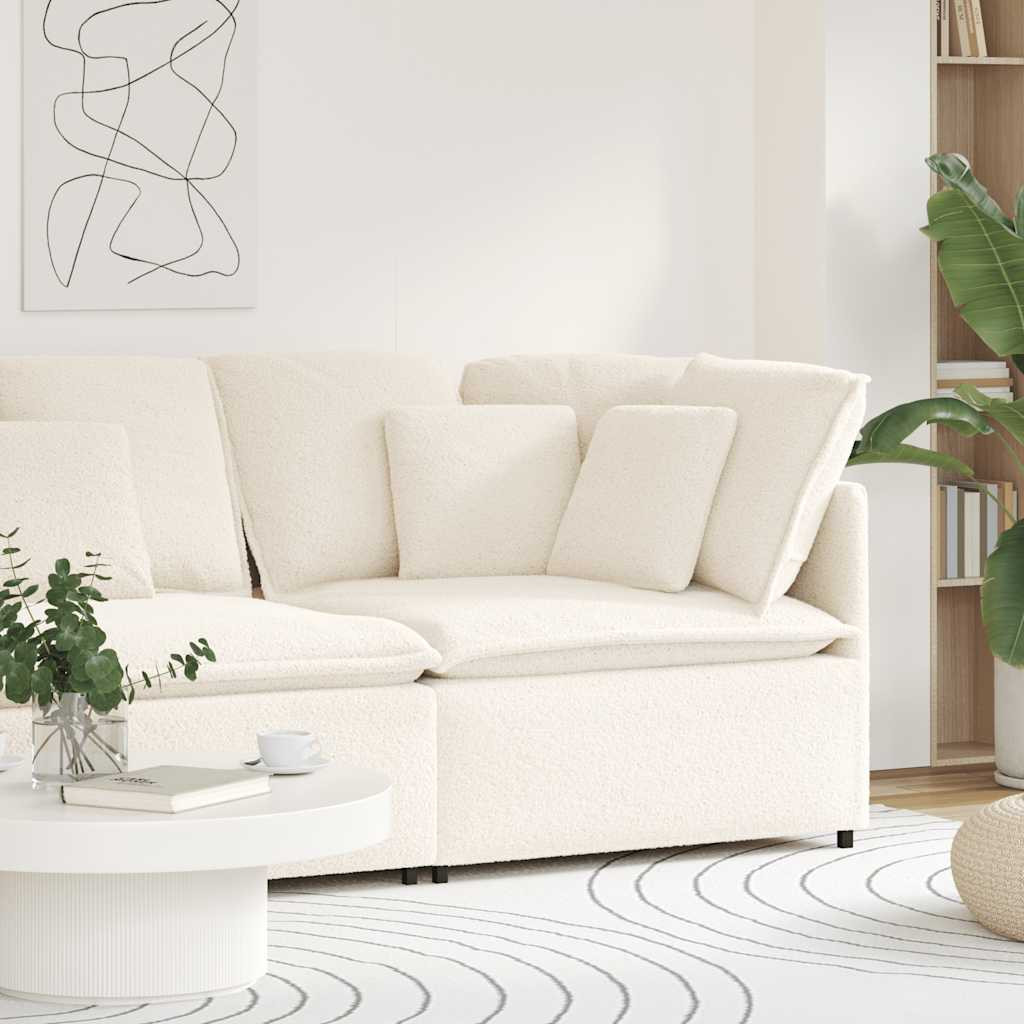 vidaXL Modulares Sofa Eckmodul mit Kissen Creme 100 cm