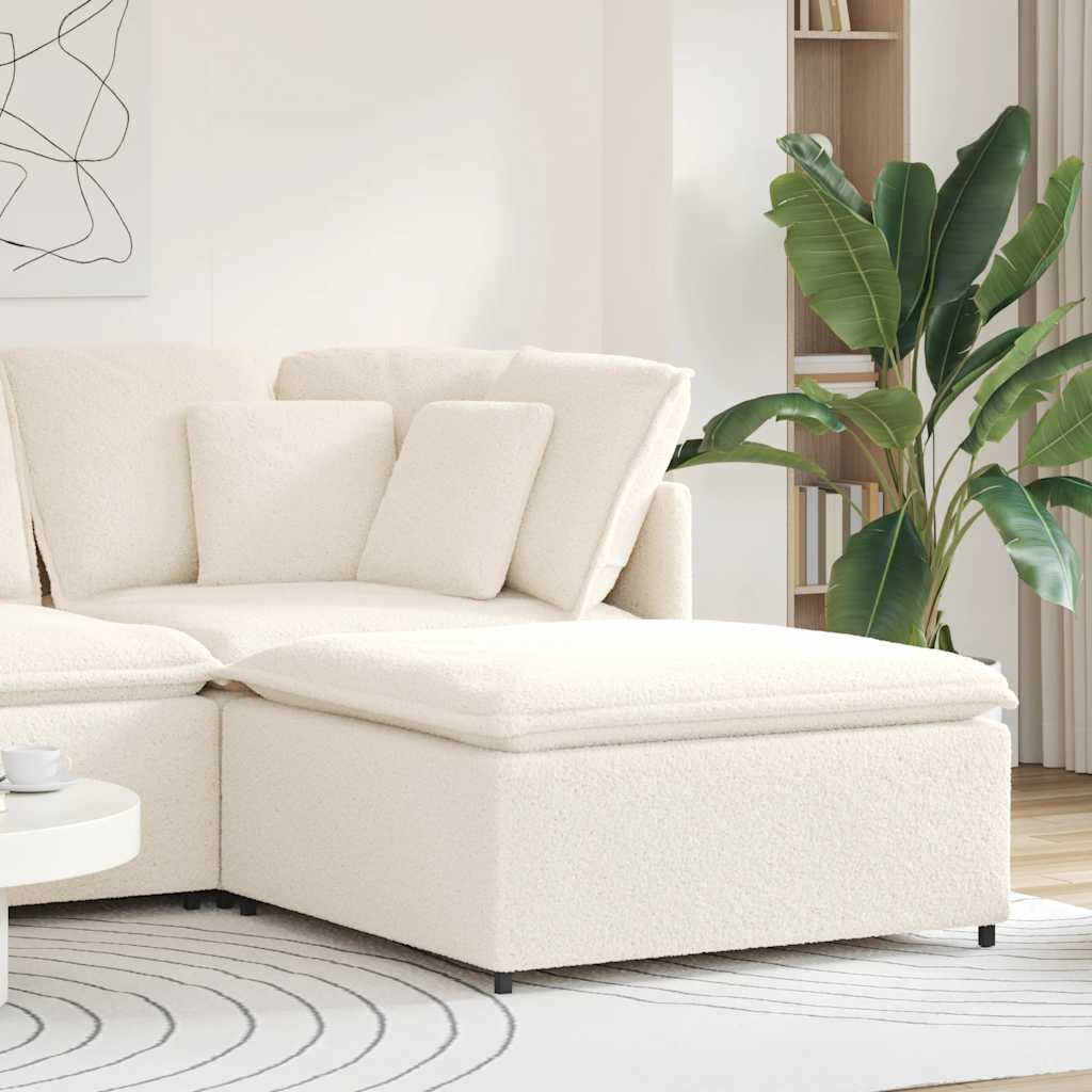 vidaXL Modulares Sofa Fußhocker-Modul Creme 100x100x48 cm