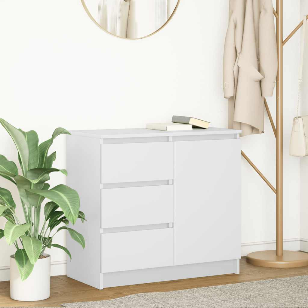 vidaXL Sideboard mit Schublade Weiß 71x35x65 cm Holzwerkstoff