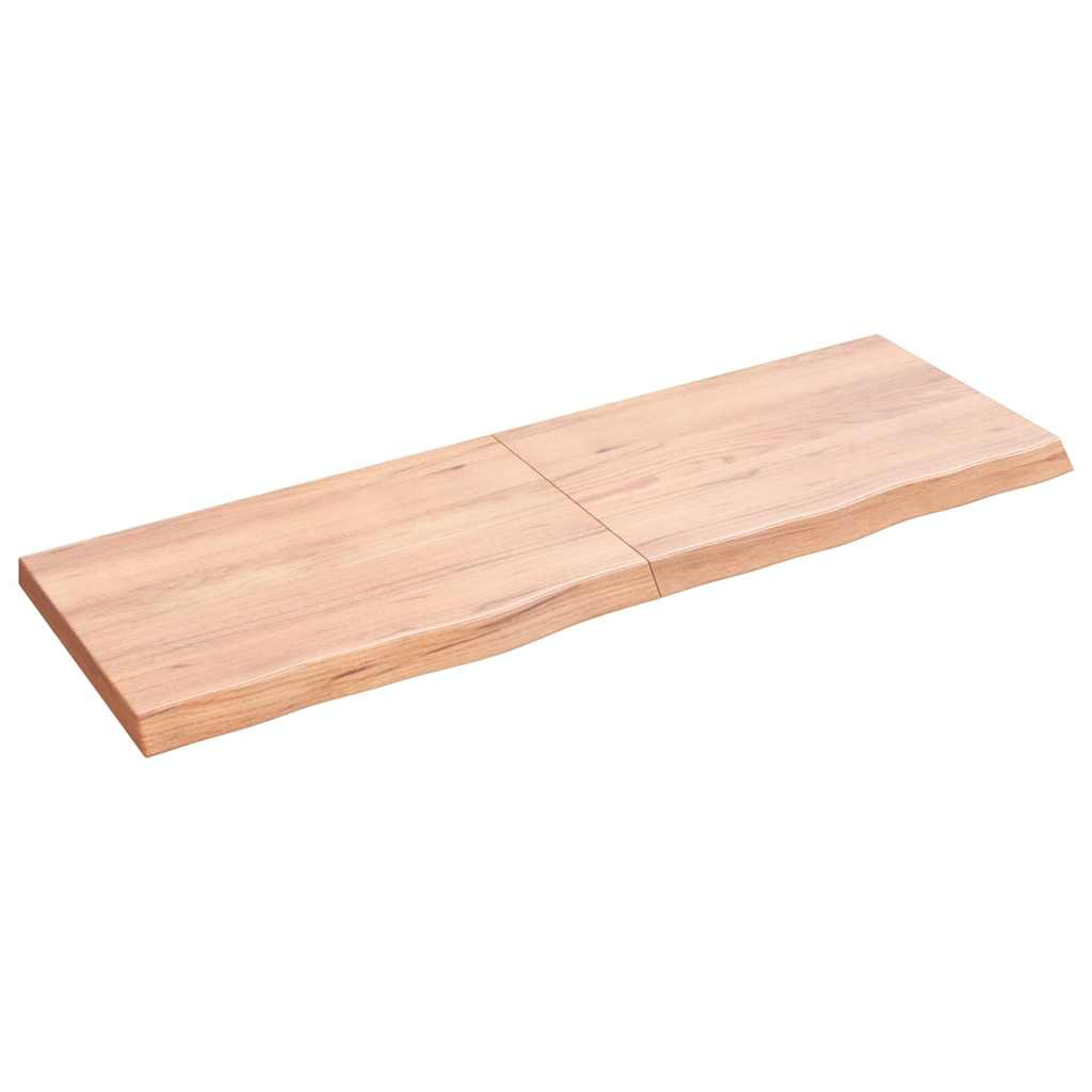 vidaXL Wandregal Hellbraun 120x40x(2-4) cm Massivholz Eiche Behandelt