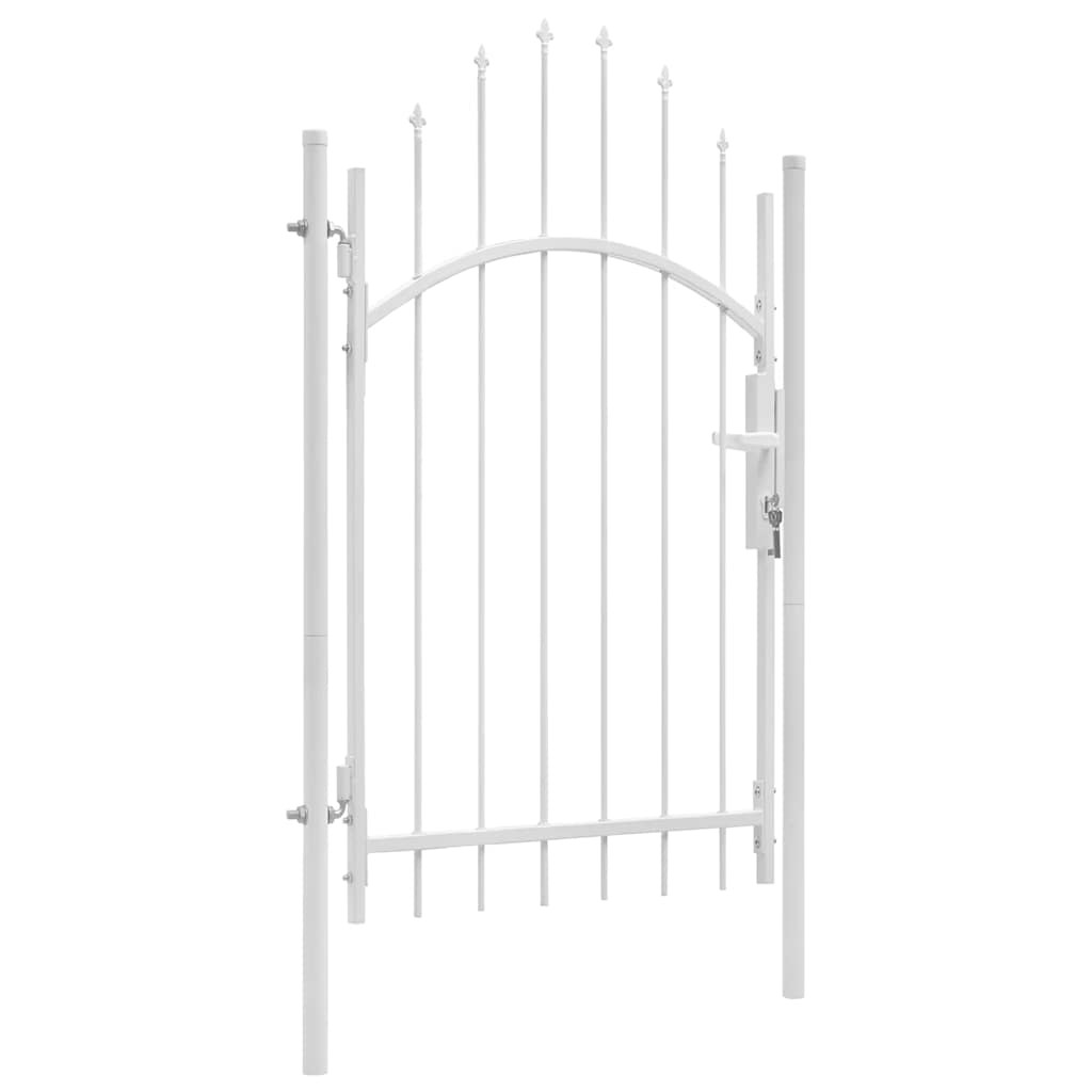 vidaXL Gartentor Stahl 1x2,45 m Weiß