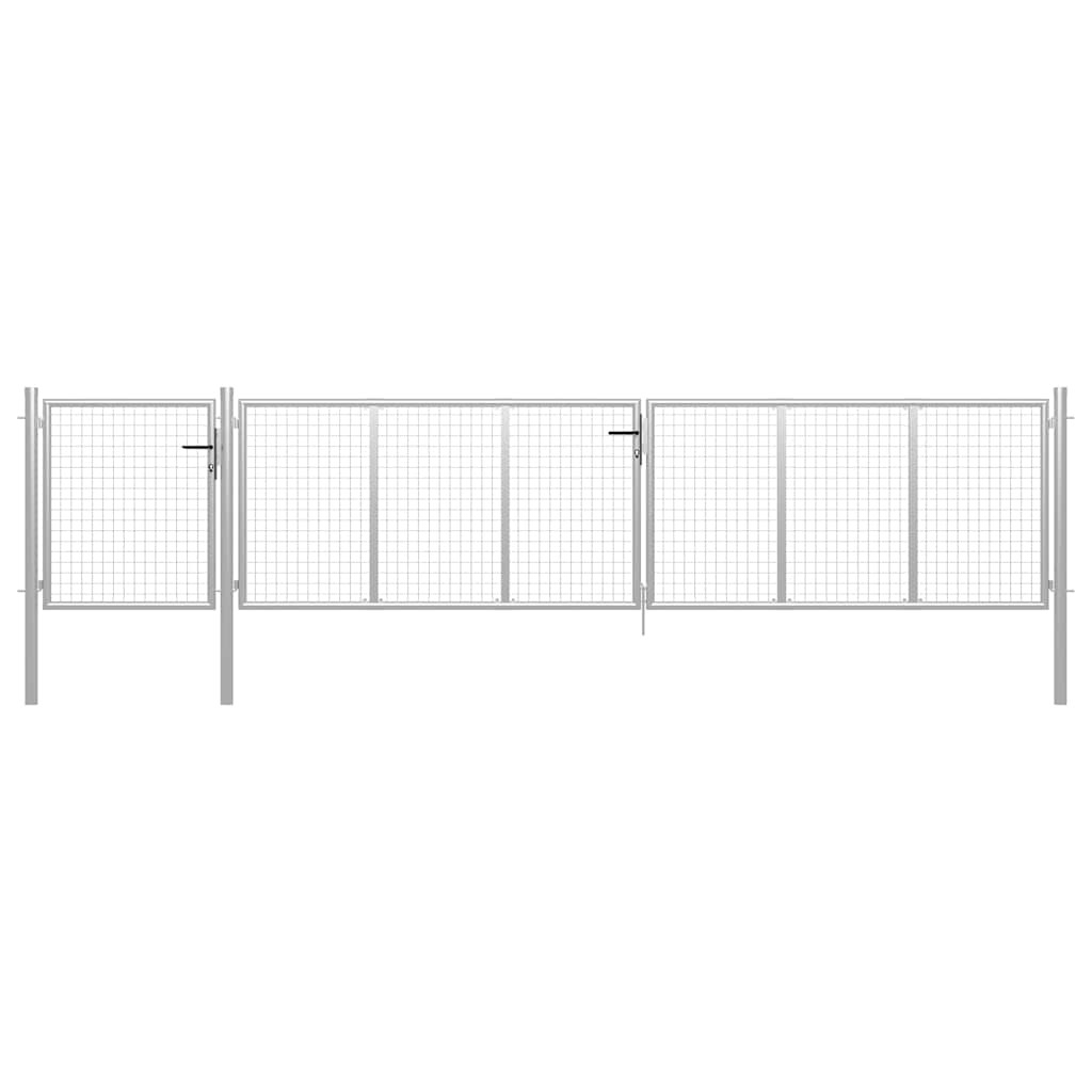 vidaXL Gartentor aus Stahl 500 x 75 cm Silber