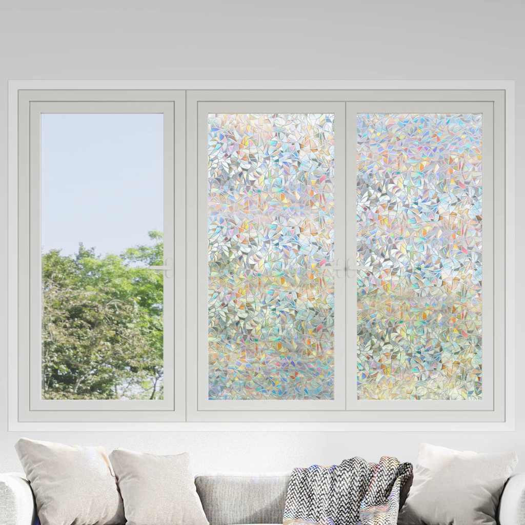 vidaXL Fensterfolien 3 Stk. Matt 3D Regenbogen-Muster PVC