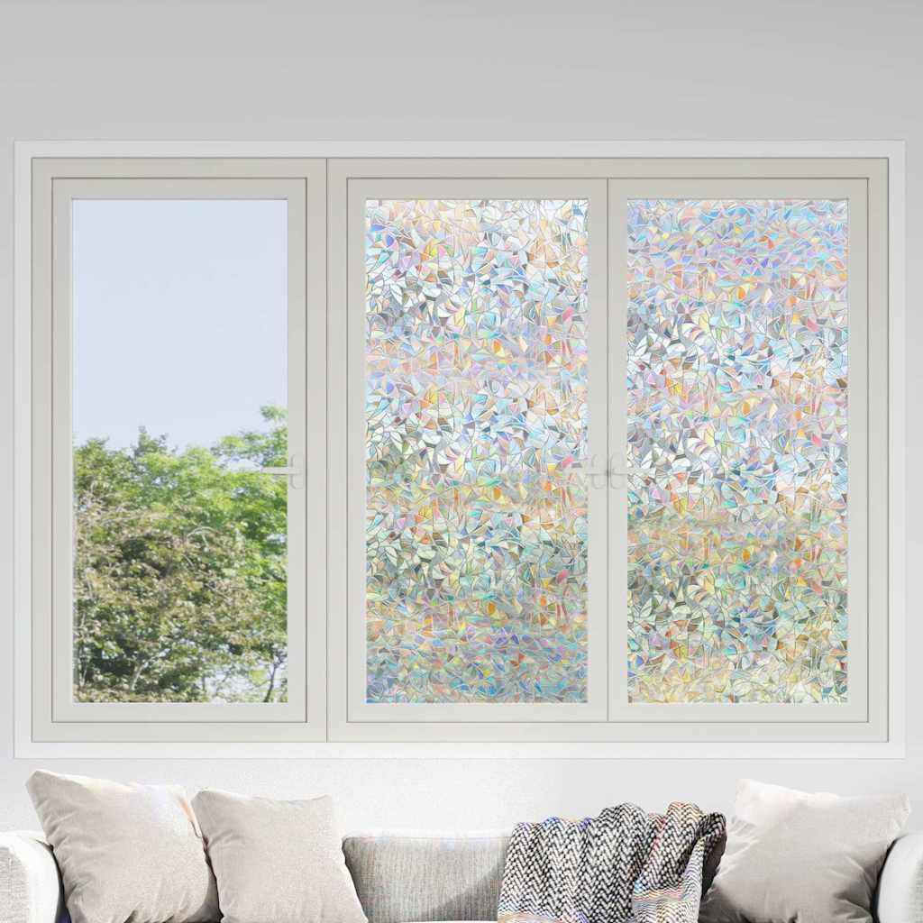 vidaXL Fensterfolien 3 Stk. Matt 3D Regenbogen-Muster PVC