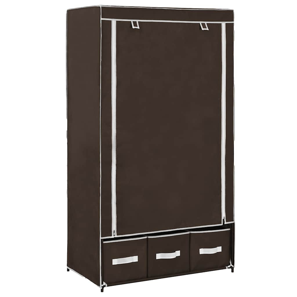 vidaXL Kleiderschrank Braun 87 x 49 x 159 cm Stoff