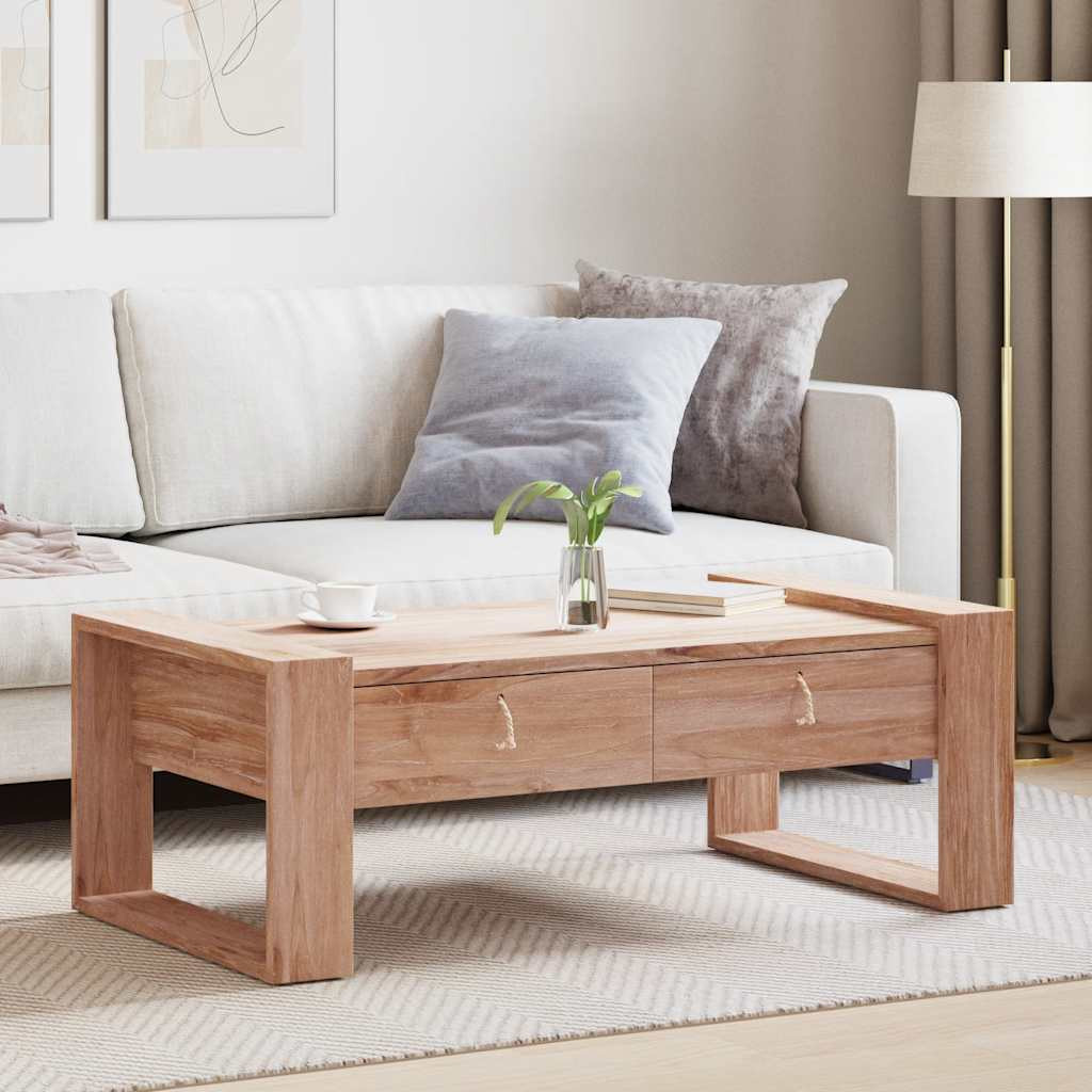 vidaXL Couchtisch 110×60×40 cm Teak Massivholz