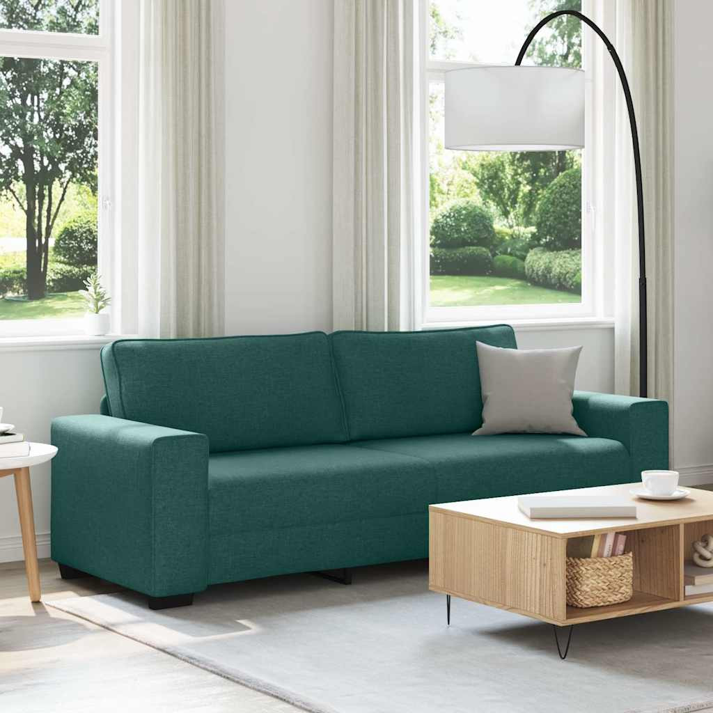 vidaXL 3-Sitzer-Sofa Dunkelgrün 220x77x82 cm Stoff