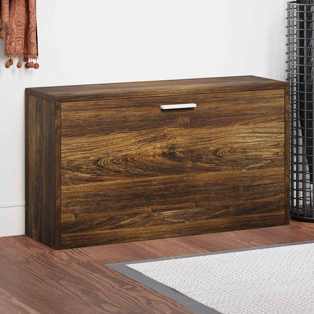 vidaXL Schuhbank Räuchereiche 80x24x45 cm Holzwerkstoff