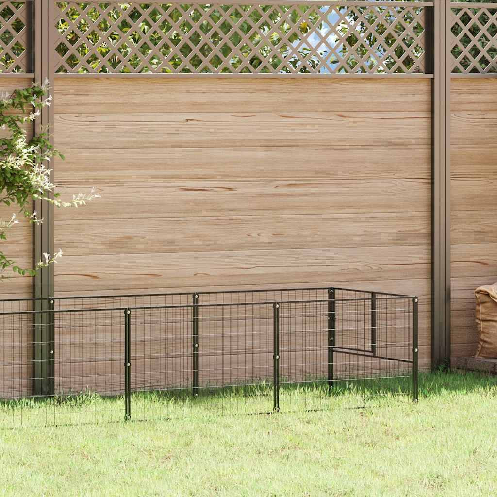 vidaXL Hundezwinger Schwarz 5 m² Stahl