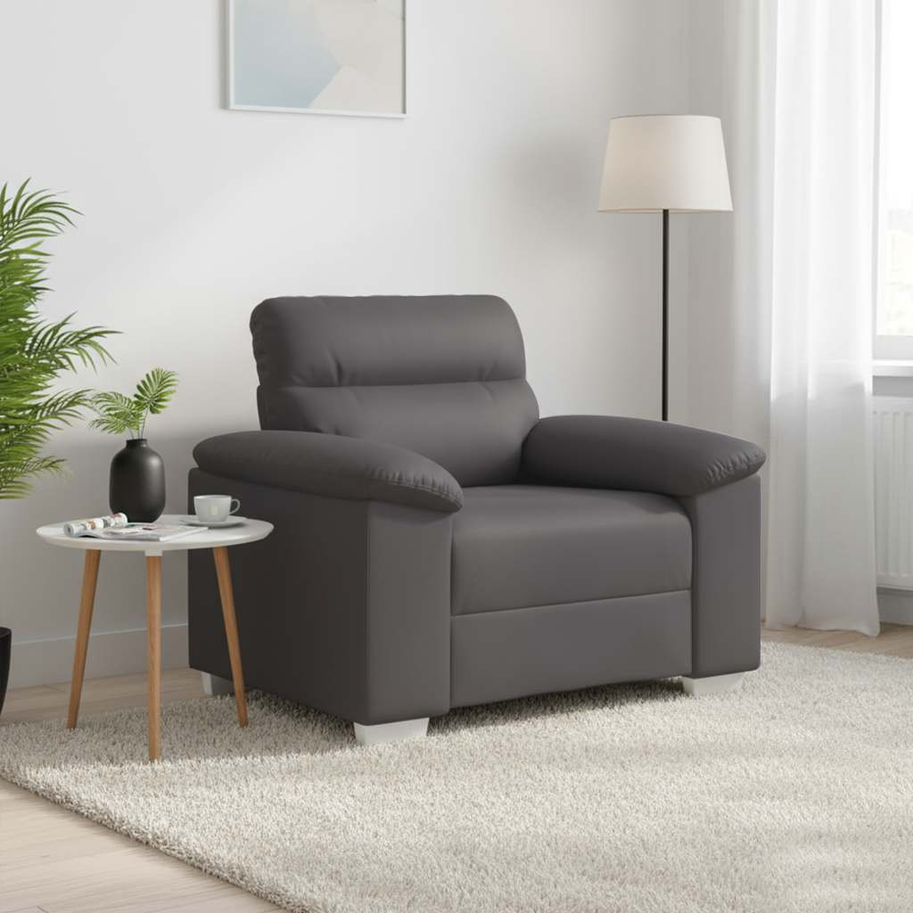 vidaXL Sessel Grau 100x81x84 cm Kunstleder