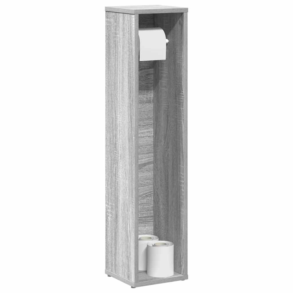 vidaXL Badezimmerschrank mit Rollenhalter Grau Sonoma 20,5x20x90 cm