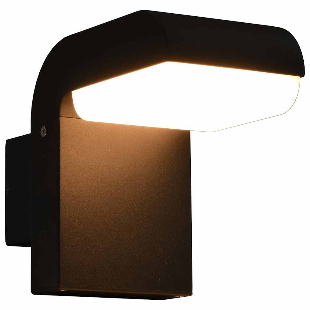vidaXL Außenwandleuchte LED 9 W Schwarz Oval
