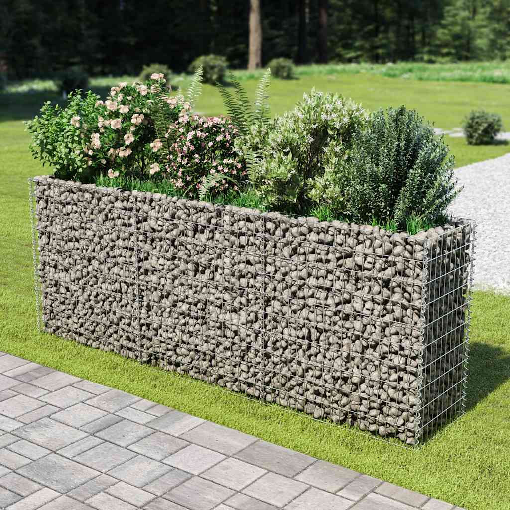 vidaXL Gabionen-Hochbeet Verzinkter Stahl 270×50×100 cm
