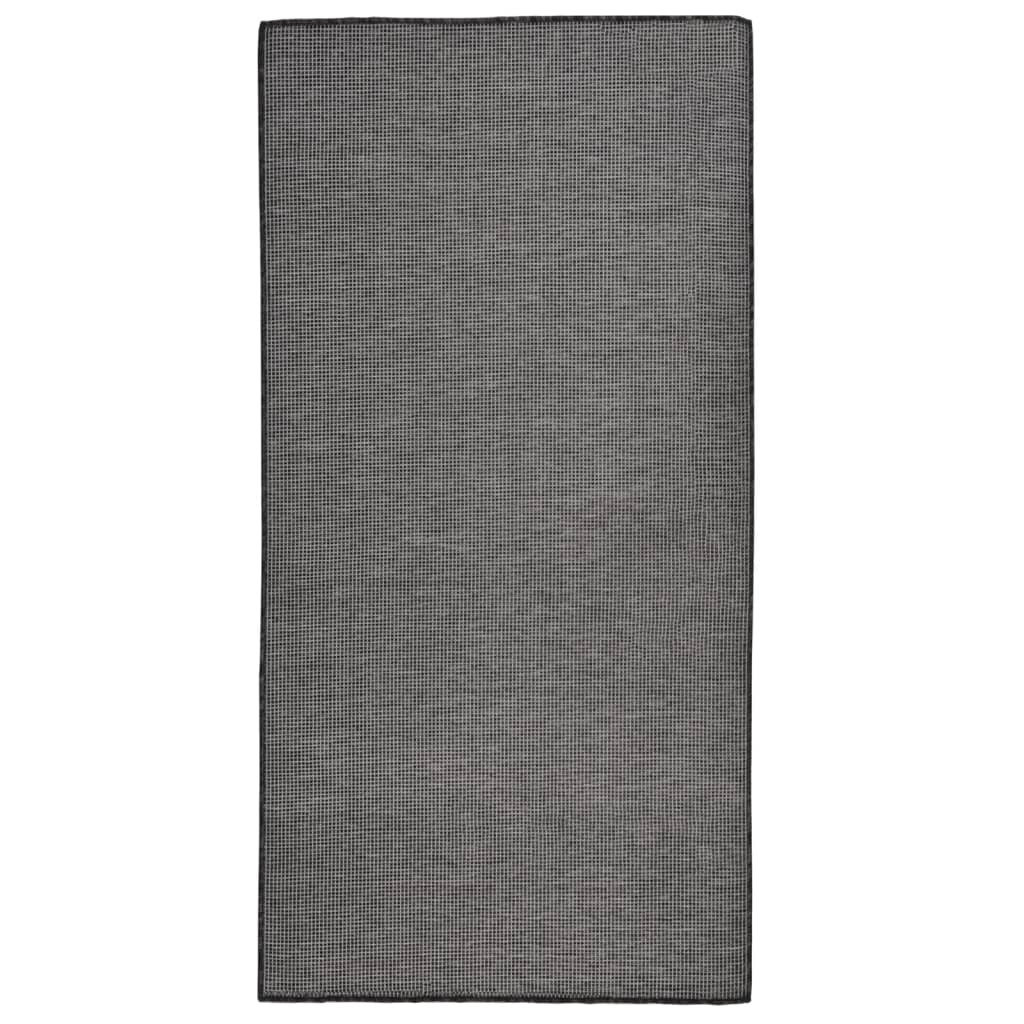 vidaXL Outdoor-Teppich Flachgewebe 100x200 cm Grau