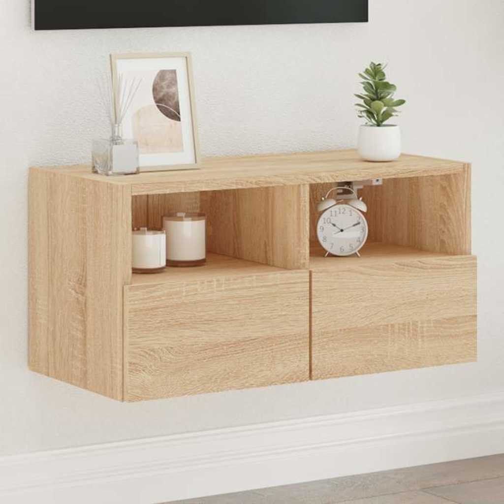 vidaXL TV-Wandschrank Sonoma-Eiche 60x30x30 cm Holzwerkstoff