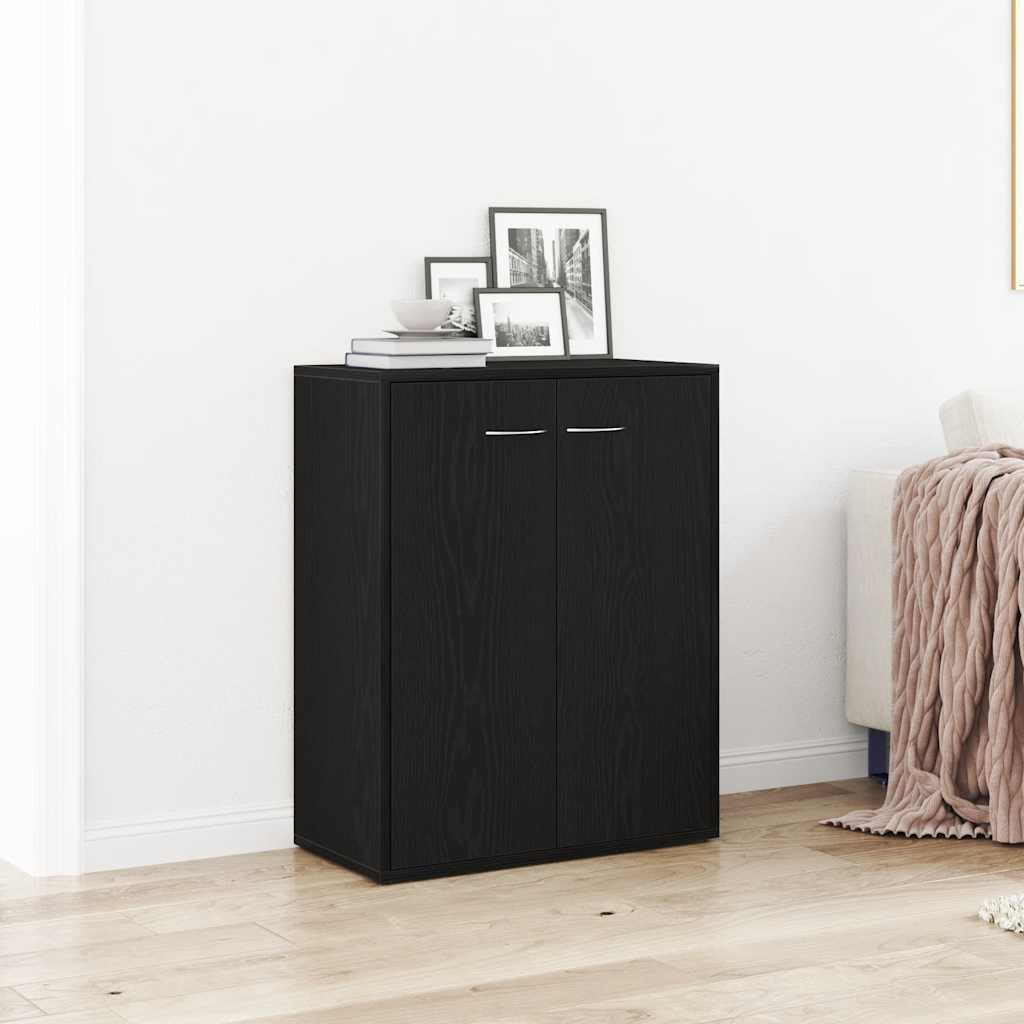 vidaXL Sideboard Schwarze Eiche 60x30x75 cm Holzwerkstoff